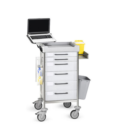 Carro médico - Q108 W - Insausti - para cuidados / de acero inoxidable / de polietileno