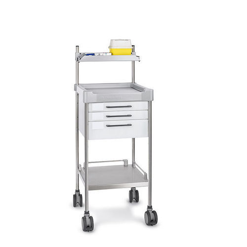 Carro médico - Q024 W - Insausti - para cuidados / de acero inoxidable / de polietileno