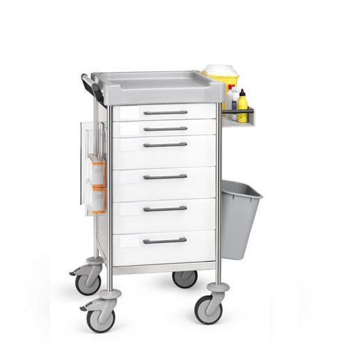 Carro médico - Q106 W - Insausti - para cuidados / de acero inoxidable / de polietileno