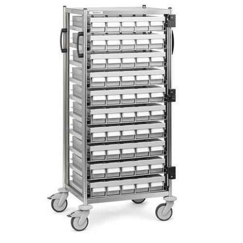 Carro de hospital - 610FAR.10MT.(10)C5 - Insausti - para medicamentos / para transporte / de acero inoxidable