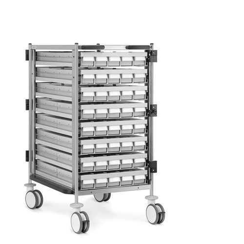 Carro de hospital - 616FAR.(2)8MT.(16)C5 - Insausti - para medicamentos / para transporte / de acero inoxidable