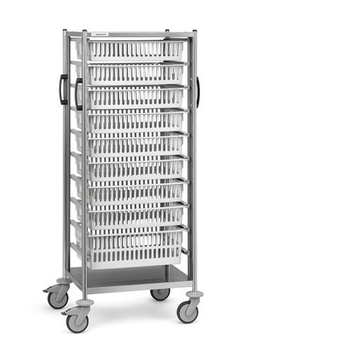 Carro de hospital - 610TRT.(8)72.73 - Insausti - para transporte / de acero inoxidable / 9 cajones