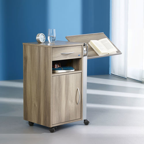 Mesa de cabecera con ruedas - Conturo - Stiegelmeyer GmbH & Co. KG - con cajones / con compartimento refrigerador / con bandeja de cama integrada