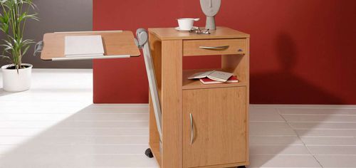 Mesa de cabecera con ruedas - Estrado - Stiegelmeyer GmbH & Co. KG - con bandeja de cama / con cajones