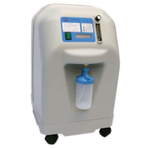 Concentrador de oxígeno médico - OxyBreath 10 - Kare Medical and Analytical Devices - con ruedas / de flujo continuo / 1 tanque