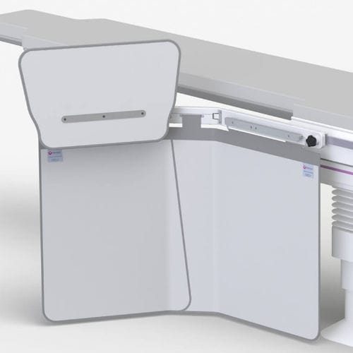 Pantalla de radioprotección rayos X - 312/E-023  - Kenex Electro-Medical - montada en sillón de reconocimiento / 0,50 mm
