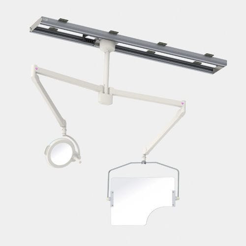 Pantalla de radioprotección rayos X - 351/P68/LED - Kenex Electro-Medical - de techo / con ventanas / con lámpara cialítica