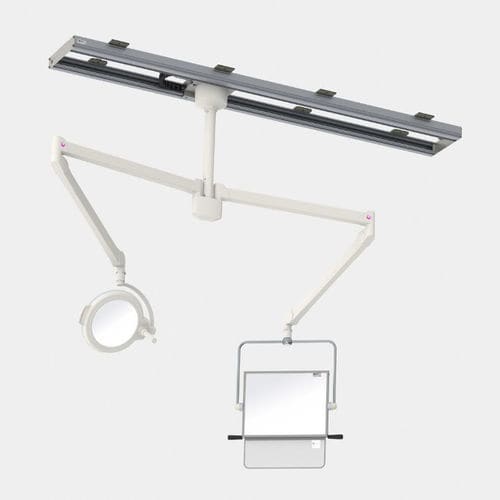 Pantalla de radioprotección rayos X - 350/45/LED - Kenex Electro-Medical - de techo / con ventanas / con lámpara cialítica