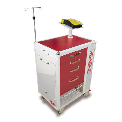 Carro de emergencia - Ecorevicar - KRZ - para dispositivos médicos / con cajón / con canasta