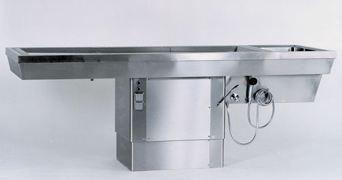 Mesa de autopsia de medicina legal - STV 10/100-Roll-in - KUGEL medical GmbH & Co. KG - de disección / de lavado de cadáveres / fija