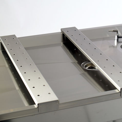 Soporte para espalda para mesa de autopsia - KAB ST-10-30 - KUGEL medical GmbH & Co. KG - para adulto / de acero inoxidable / forma anatómica