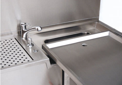 Fregadero de laboratorio - TDS-5 - KUGEL medical GmbH & Co. KG - de autopsia / para mesa de autopsia / 1 estación