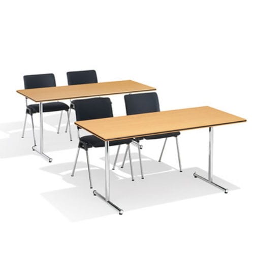Mesa de comedor - 4000 Delgado - Kusch+Co GmbH - rectangular / redonda / plegable