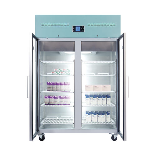 Refrigerador para farmacia - PGR1200UK - Lec Medical - de tipo armario / con ruedas / con 2 puertas