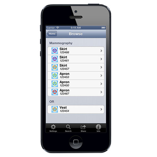 Aplicación para iOS de monitorización de dosis de radiación - ShieldTracker - Burlington Medical - con sistema de seguimiento / de radiología