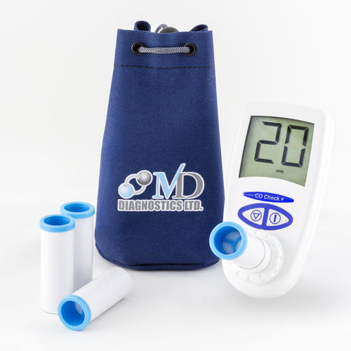 Analizador respiratorio de monóxido de carbono - CO Check + - MD Diagnostics Ltd - contra el tabaquismo / electrónico / de mano