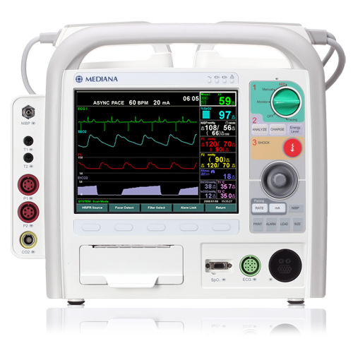Desfibrilador externo semiautomático - D500 - Mediana  - con monitor multiparamétrico