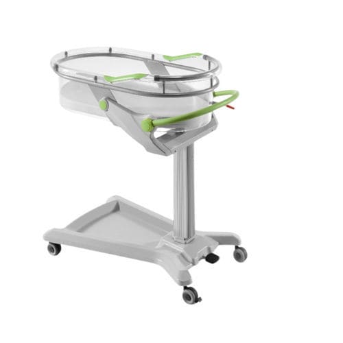 Cuna hospitalaria pediátrica - Neo 2 - Medical Iberica - con ruedas / transparente