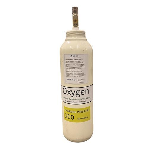 Botella de gas médico de oxígeno - 676-0025-00  - Meditech - de acero inoxidable / blanca