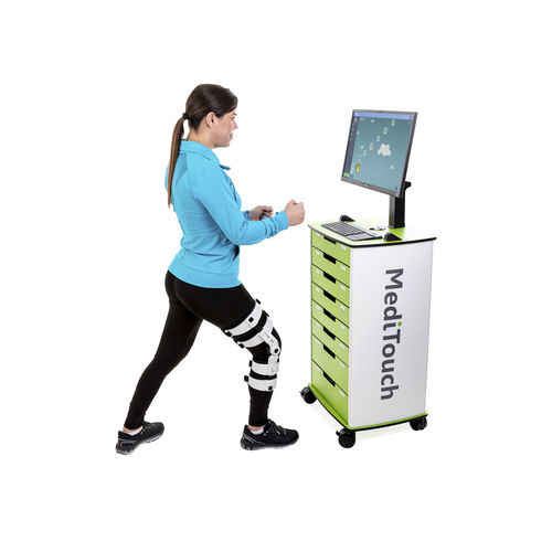 Sistema de rehabilitación de movilidad de la rodilla - LegTutor™ - MediTouch - configurado para ordenador