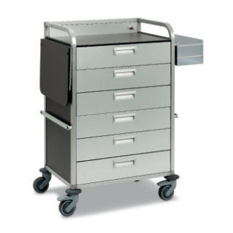 Carro para cuidados - Medicar M6 - Mercura Industries - de aluminio anodizado / móvil