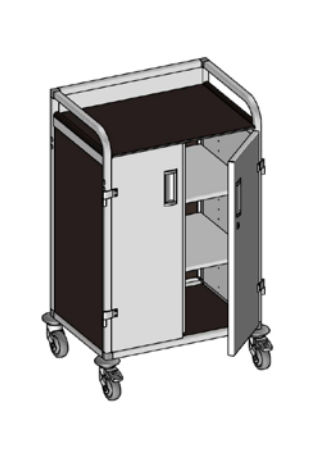Carro médico - Medicar M4 - Mercura Industries - para cuidados / de aluminio anodizado / con estante