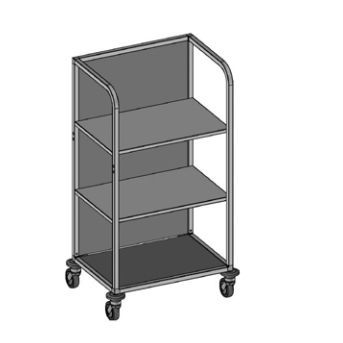 Carro médico - Medicar H1 - Mercura Industries - para cuidados / 2 estantes / móvil