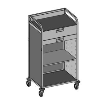 Carro médico - Medicar H3 - Mercura Industries - para transporte / de aluminio anodizado / 2 cajones