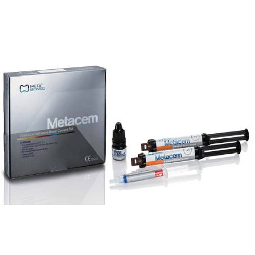 Adhesivo dental para restauración dental - Metacem - META-BIOMED - para puente dental / para corona