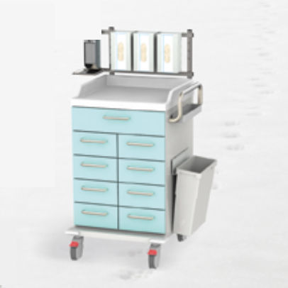 Carro de hospital - LEO 1 - Metallwarenfabrik Walter H. Becker  - de emergencia / para aparato / con cajón