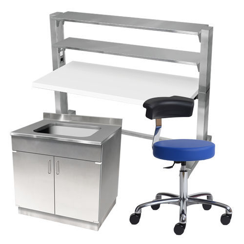 Mesa para sala blanca - MMM Group - de trabajo / rectangular / con fregadero