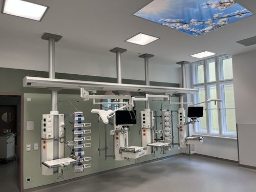 Columna de distribución de techo - moduflex nova - modul technik - para cuidados intensivos