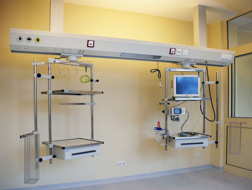 Columna de distribución de techo - moduflex 2500 - modul technik - para cuidados intensivos / modular