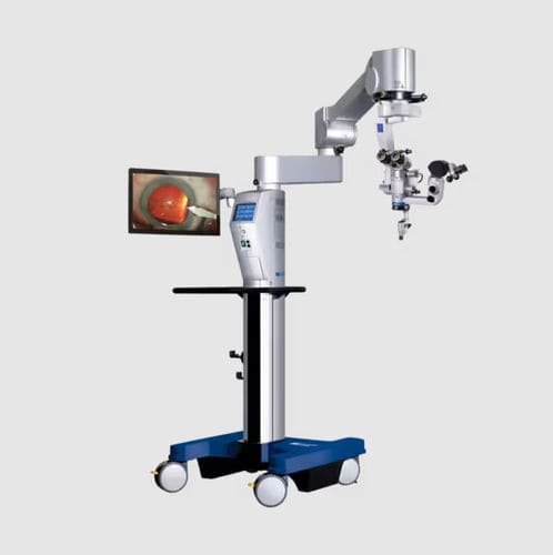 Microscopio quirúrgico oftálmico - Hi-R NEO 900 - Haag-Streit Surgical - para cirugía maxilofacial / con ruedas