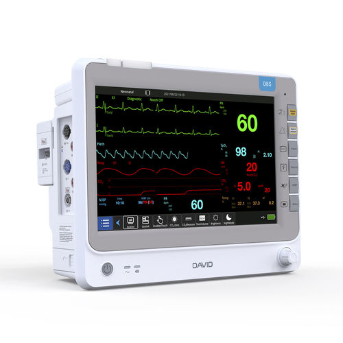 Monitor multiparamétrico portátil - D8 - Ningbo David Medical Device - compacto / ECG / RESP