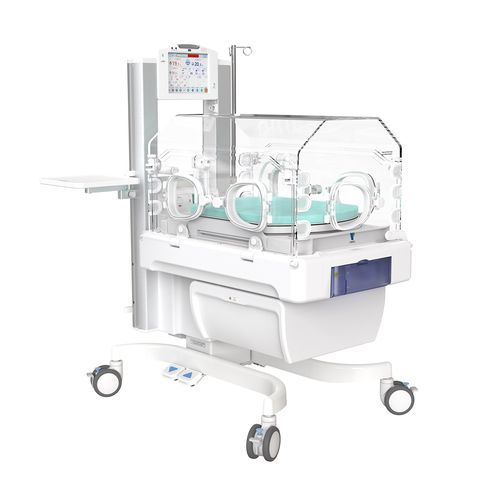 Incubadora neonatal con ruedas - YP-2800B - Ningbo David Medical Device - de altura variable / con monitor / con almacenamiento