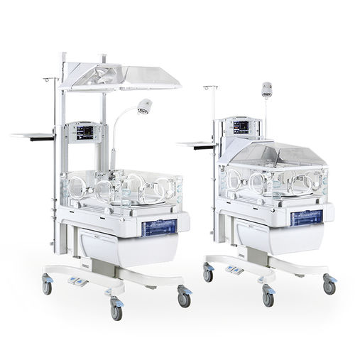 Incubadora neonatal con ruedas - YP-3000 - Ningbo David Medical Device - de altura variable / con monitor / con lámpara de fototerapia