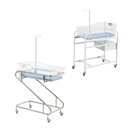 Cuna hospitalaria con ruedas - YC-B - Ningbo David Medical Device - con portasueros / con espacio de almacenamiento / de acero inoxidable