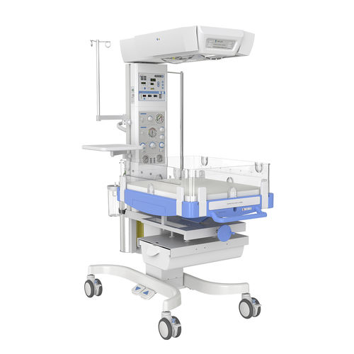 Mesa de reanimación neonatal con ventilador - HKN-93C - Ningbo David Medical Device - con almacenamiento / con lámpara de fototerapia / con botella de oxigeno