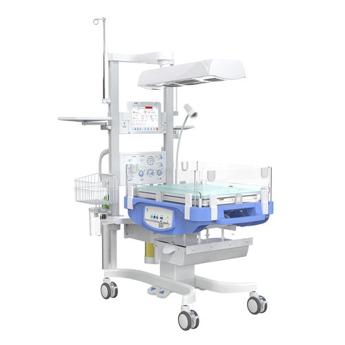 Mesa de reanimación neonatal con monitor - HKN-2500B - Ningbo David Medical Device - con respirador / con almacenamiento / con pantalla táctil