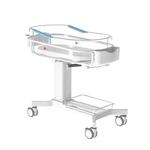 Cuna hospitalaria de altura variable - YC-100B - Ningbo David Medical Device - reclinable / con ruedas / con espacio de almacenamiento