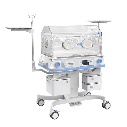 Incubadora neonatal con ruedas - YP-2000 - Ningbo David Medical Device - de altura variable / con almacenamiento / con 4 ventanas de acceso