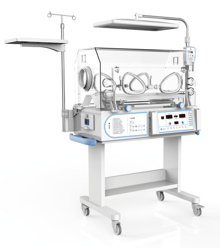 Incubadora neonatal con ruedas - 8502S - Heal Force - con monitor / con lámpara de fototerapia / con 4 ventanas de acceso
