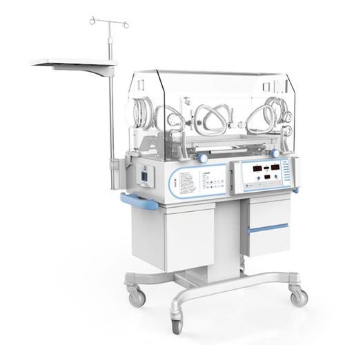 Incubadora neonatal con ruedas - YXK-5GB - Heal Force - de altura variable / con lámpara de fototerapia / con 4 ventanas de acceso
