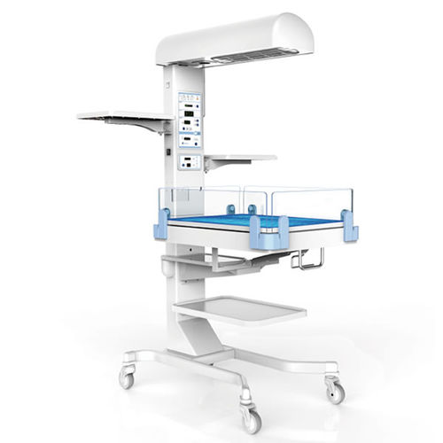 Mesa de reanimación neonatal con lámpara de fototerapia - FXQ4B - Heal Force - con ruedas / con alarma / con temporizador APGAR