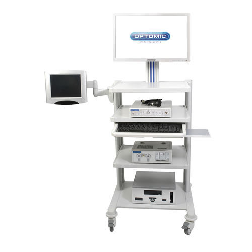 Carro para endoscopia - PROFESSIONAL - OPTOMIC - médico / 3 cajones / móvil