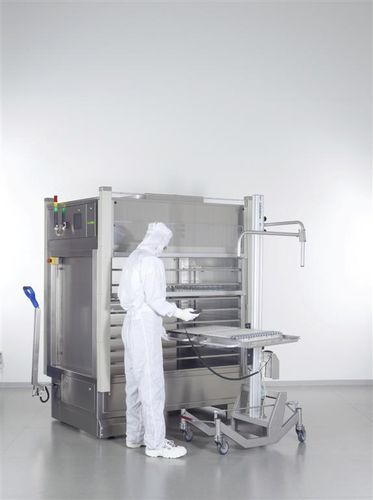 Carro de transferencia - Ortner Reinraumtechnik  - de carga / de descarga / con bandejas