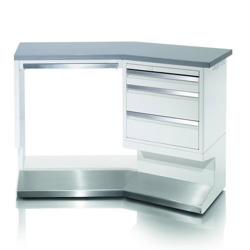 Vitrina para instrumental de ORL - L - Otopront - de hospital / con estante / con cajón