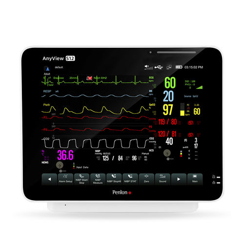 Monitor de paciente compacto - AnyView S12 - Penlon - ECG / RESP / SpO2