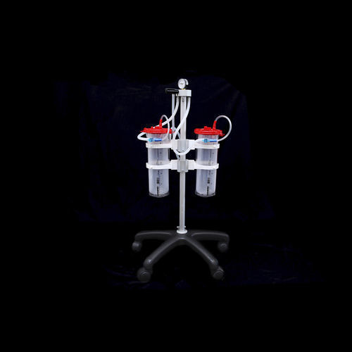Soporte para recipiente de aspiración para fluidos corporales - 160 23 series - Plasti-med - con ruedas / 2 frascos